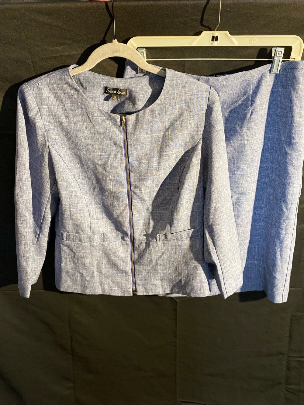 Sweet Suit Light Blue Women's Skirt Set - Jacket & Pencil Skirt size:6